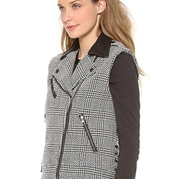 RAG & BONE Wool and Leather Moto Jacket/best - Picture 7 of 15